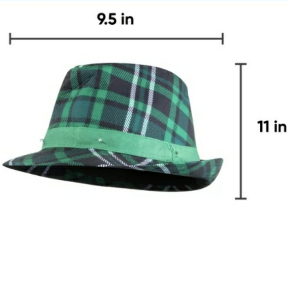 ๐ 3$12 Green Plaid Fedora w/ Lights - Picture 6 of 7